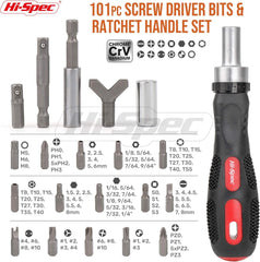 Hi-Spec 101pc Multi Bits Screwdriver & Ratcheting Handle Tool Set Kit. Complete 1/4” Hex Screwdriving with Tamper Proof Security Driver Bits