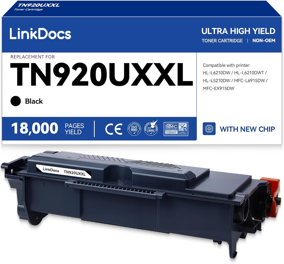 LinkDocs TN920UXXL Ultra High Yield Toner Cartridge V2 Replacement for Brother TN920UXXL Compatible with HL-L6210DW HL-L5215DW HL-L6210DWT HL-L6217DW HL-L6310DW HL-L6415DW HL-L6415DWT Printer